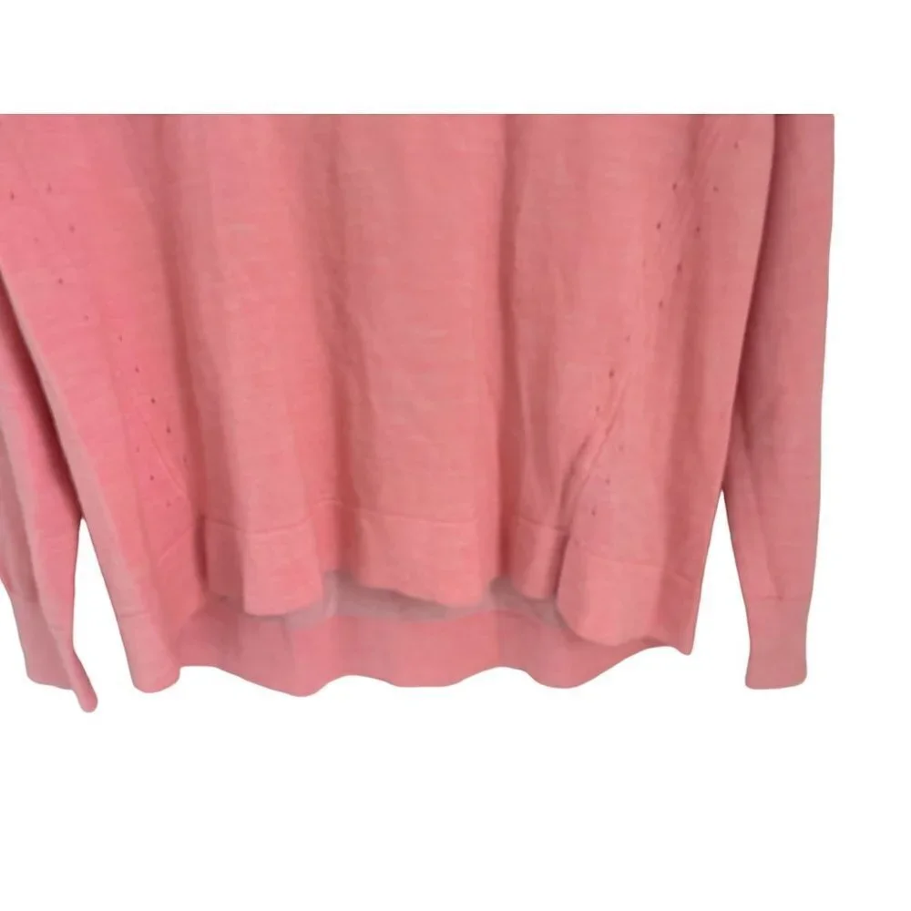 J.CREW Crewneck Merino Wool Heather Pale Pink High Low Sweater Size Small